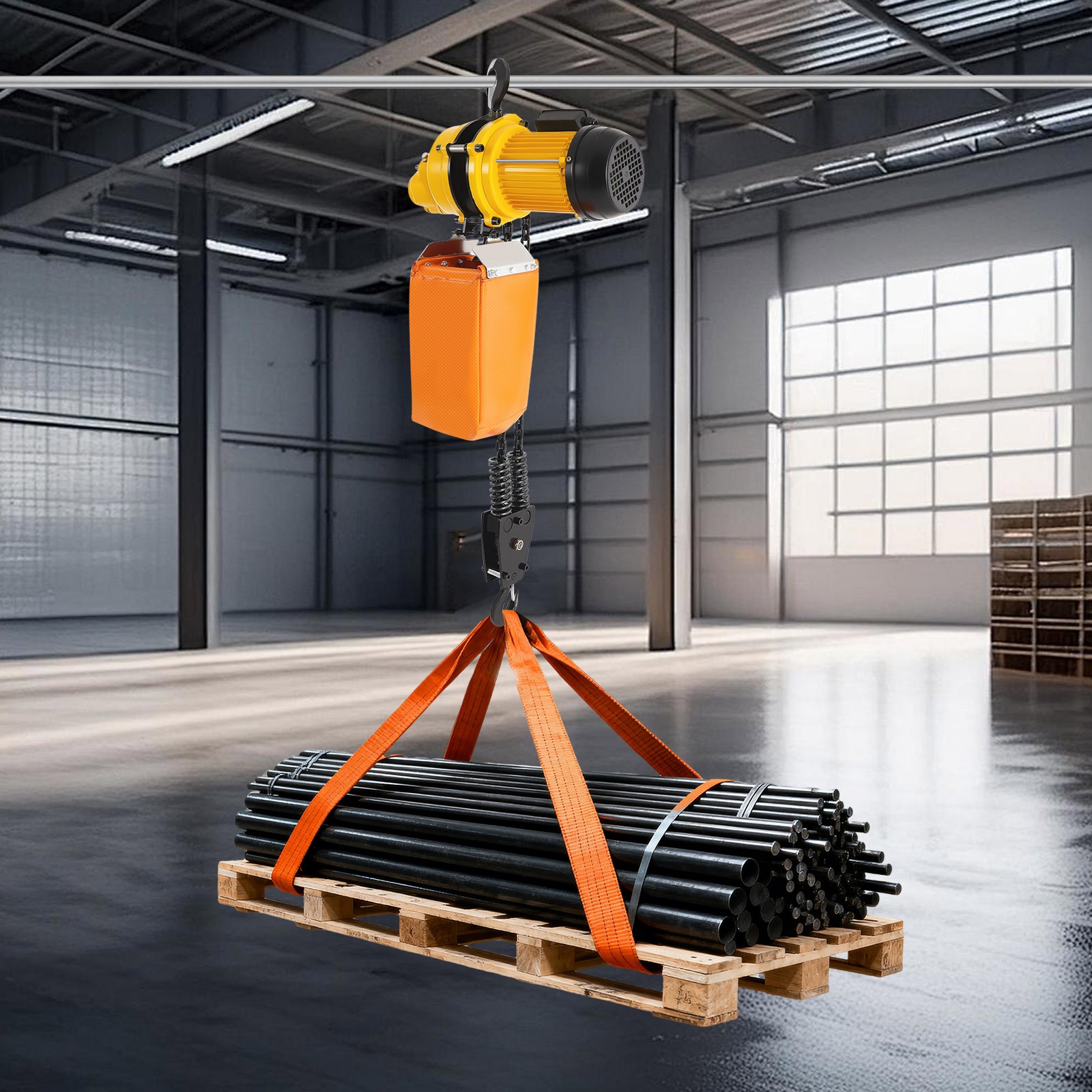 1 Ton Electric Chain Hoist & 10FT Double Chain Lifting Single Phrase 20Mn2