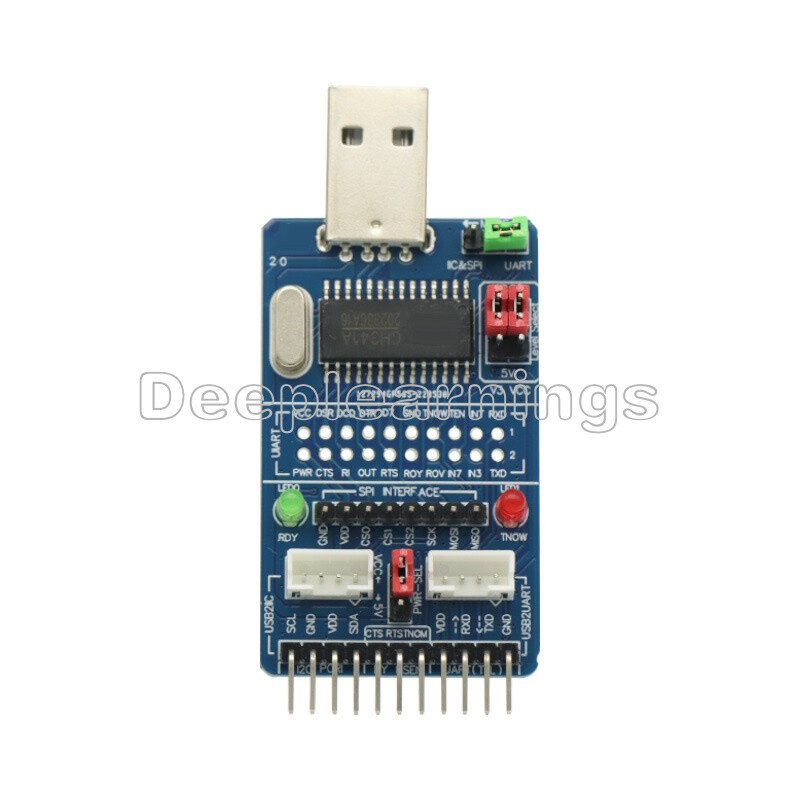 ALL IN 1 Multifunctional USB to SPI/I2C/IIC/UART/TTL/ISP serial Adapter