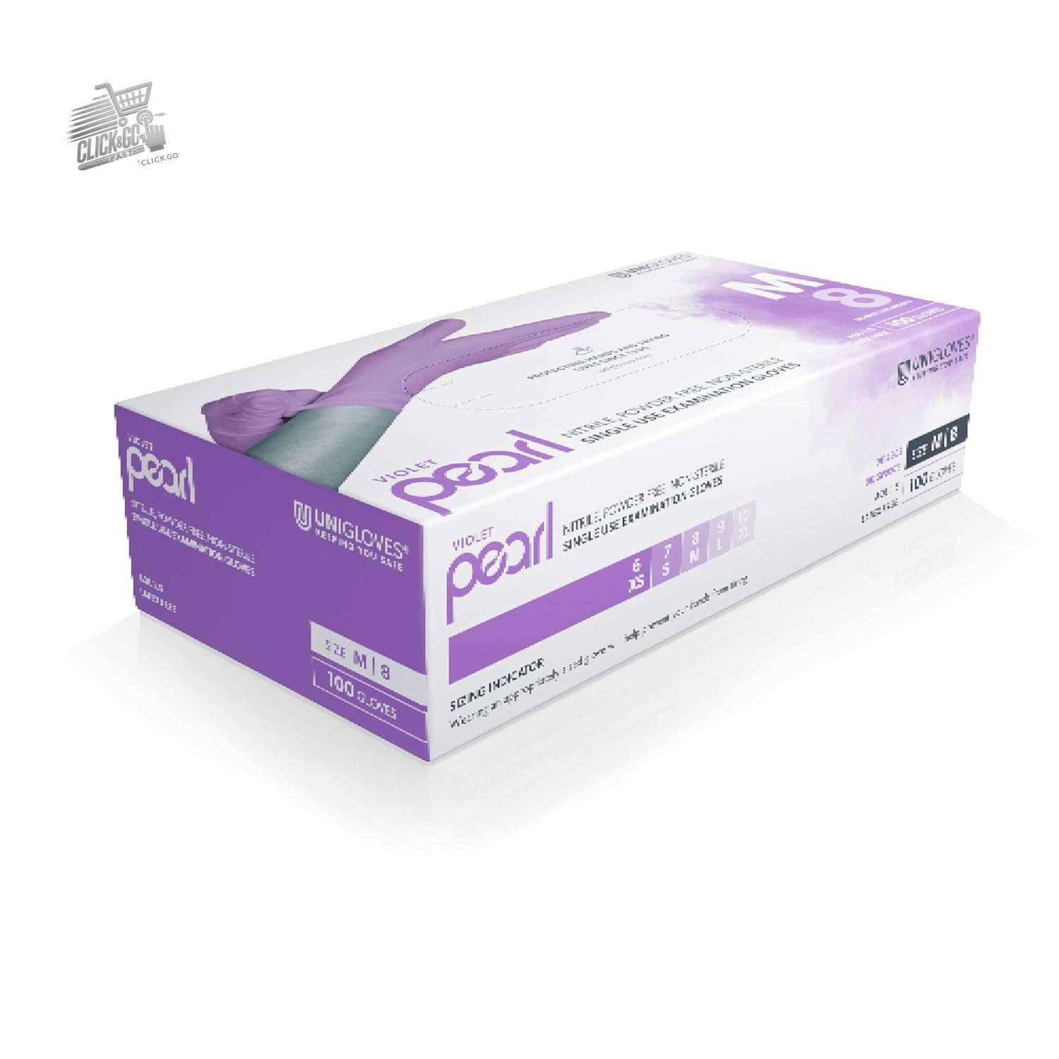 Purple Pearl Latex Powder Free Disposable Food Medical Nitrile Gloves XL 10