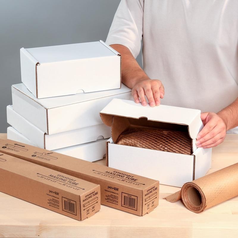 Recycled Telescoping Square Mailing Tube 20 To 38 Inch Kraft Corrugated 6 Pack