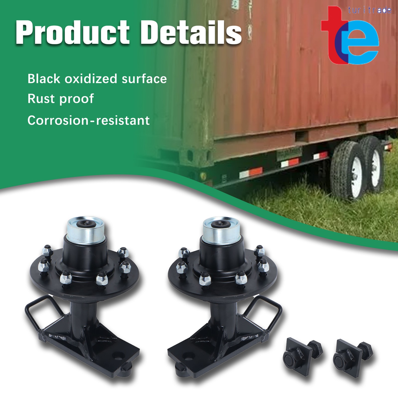 Bolt-On Spindle Kit Shipping Container Wheels with Handle 8×6.5 Lug