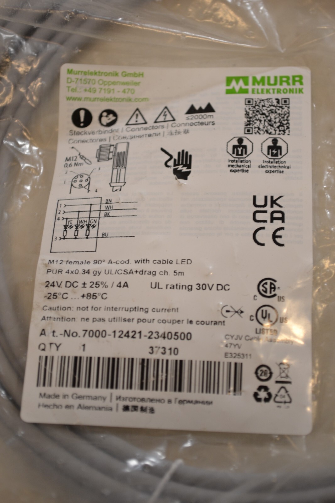 MURR ELEKTRONIK D-71570 Cable