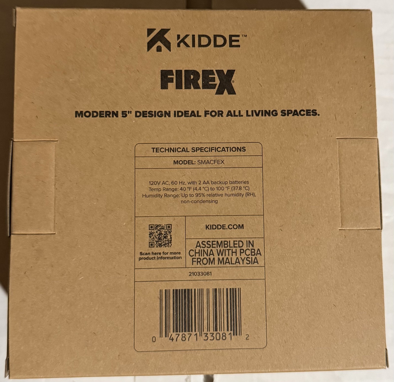 Kidde FireX SMACFEX Smoke Alarm – HardWired + AA (21033081)
