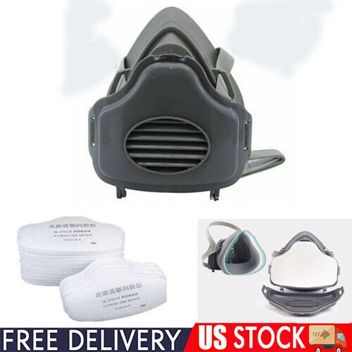 Safety Gas Mask Respirator Half Face For Painting Spraying Facepiece +20 Filters
