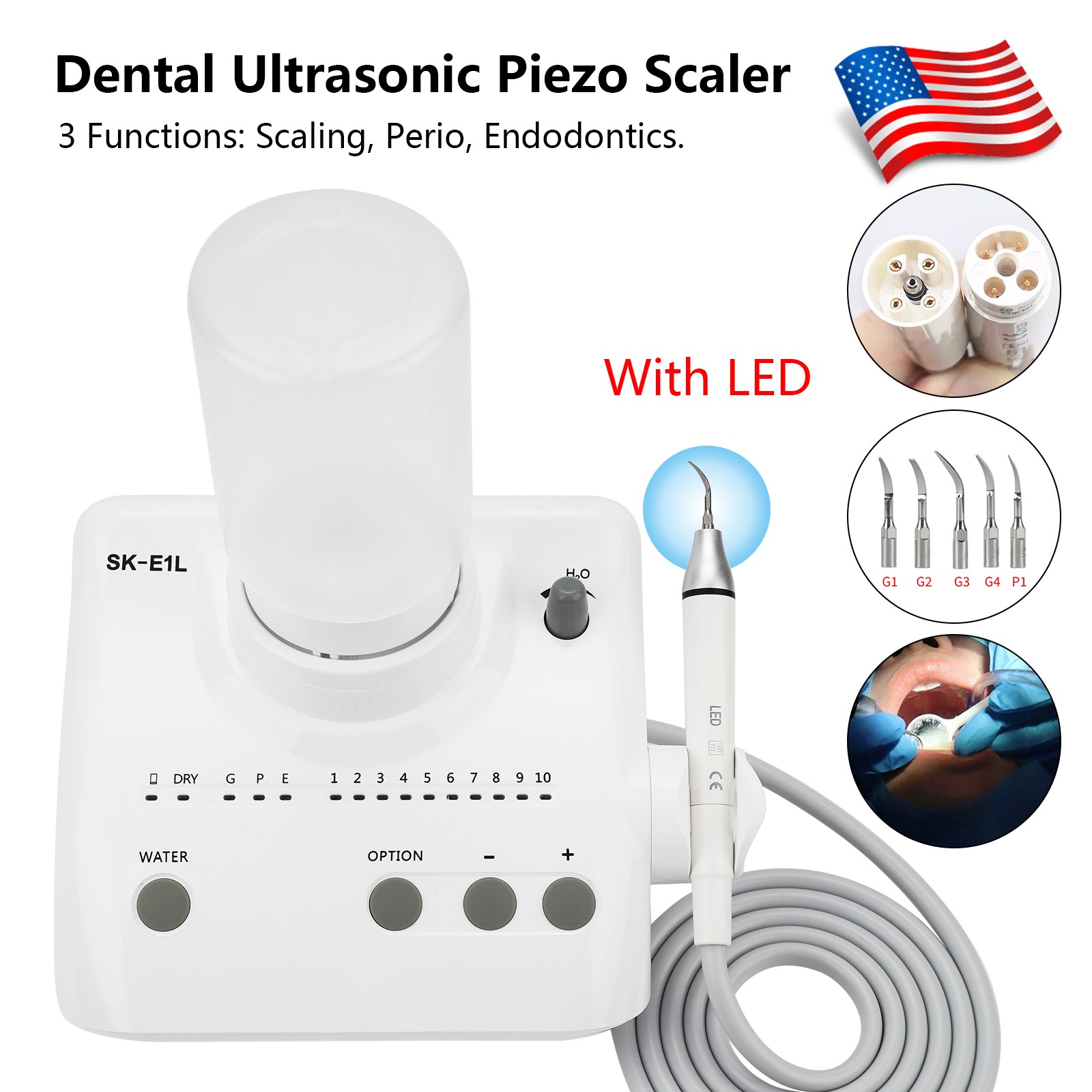 For Cavitron Dental Portable Ultrasonic Scaler 2*Bottles Fit EMS LED Handpiece