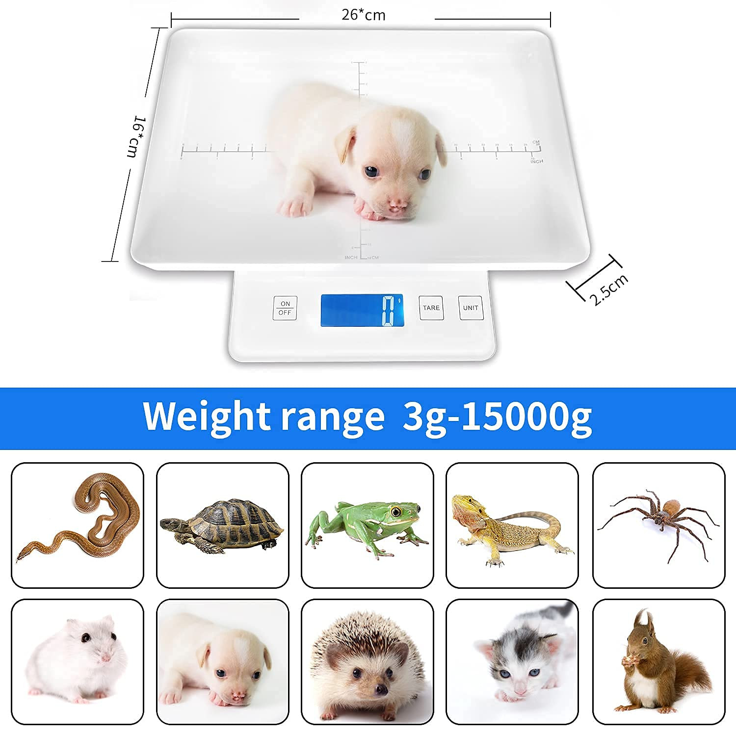 Digital Pet Scale for Small Animal, Whelping Scale,Mini Precision Gram Weight Ba