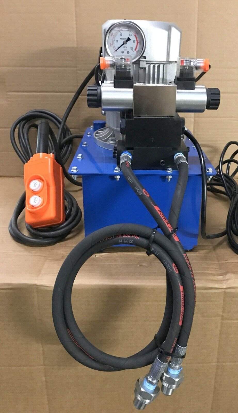 Electric Hydraulic Pump Double Acting Pump 5000 to 10000 PSI 8L Solenoid Valve