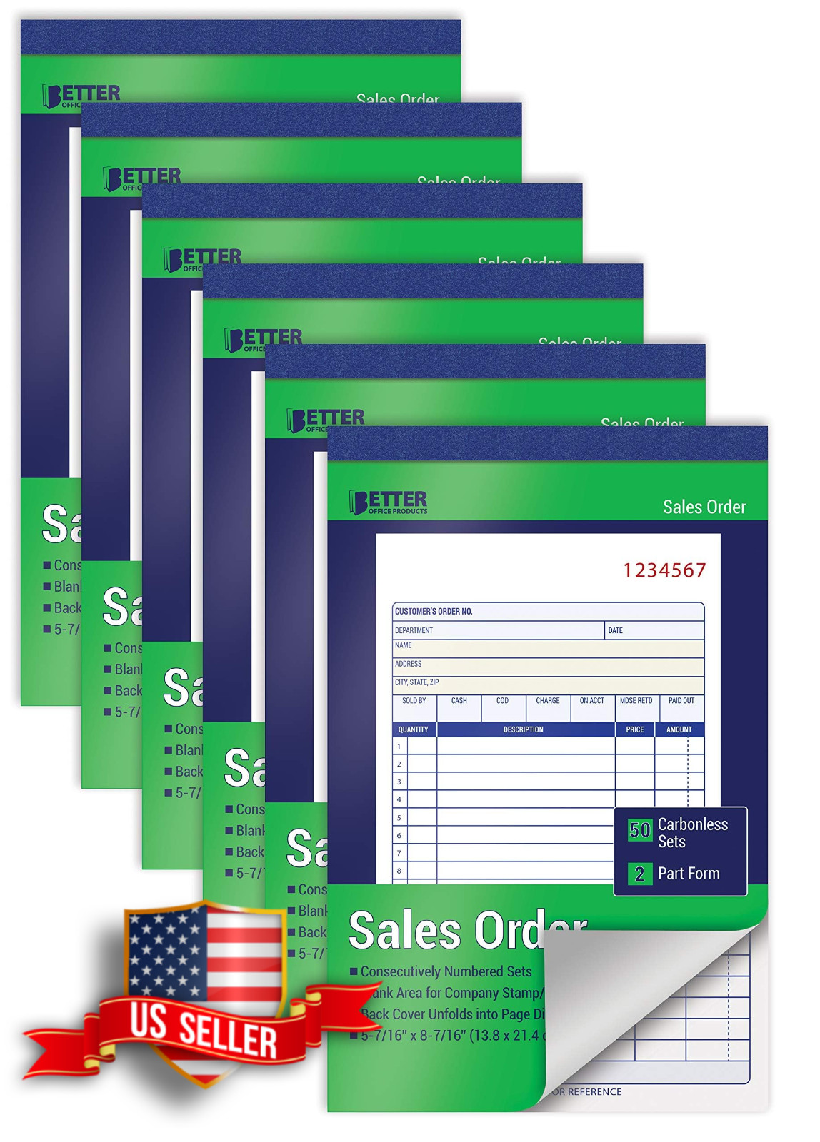 Better Office Products 2-Part Sales Order Book 6 Pack 50 Sets Each