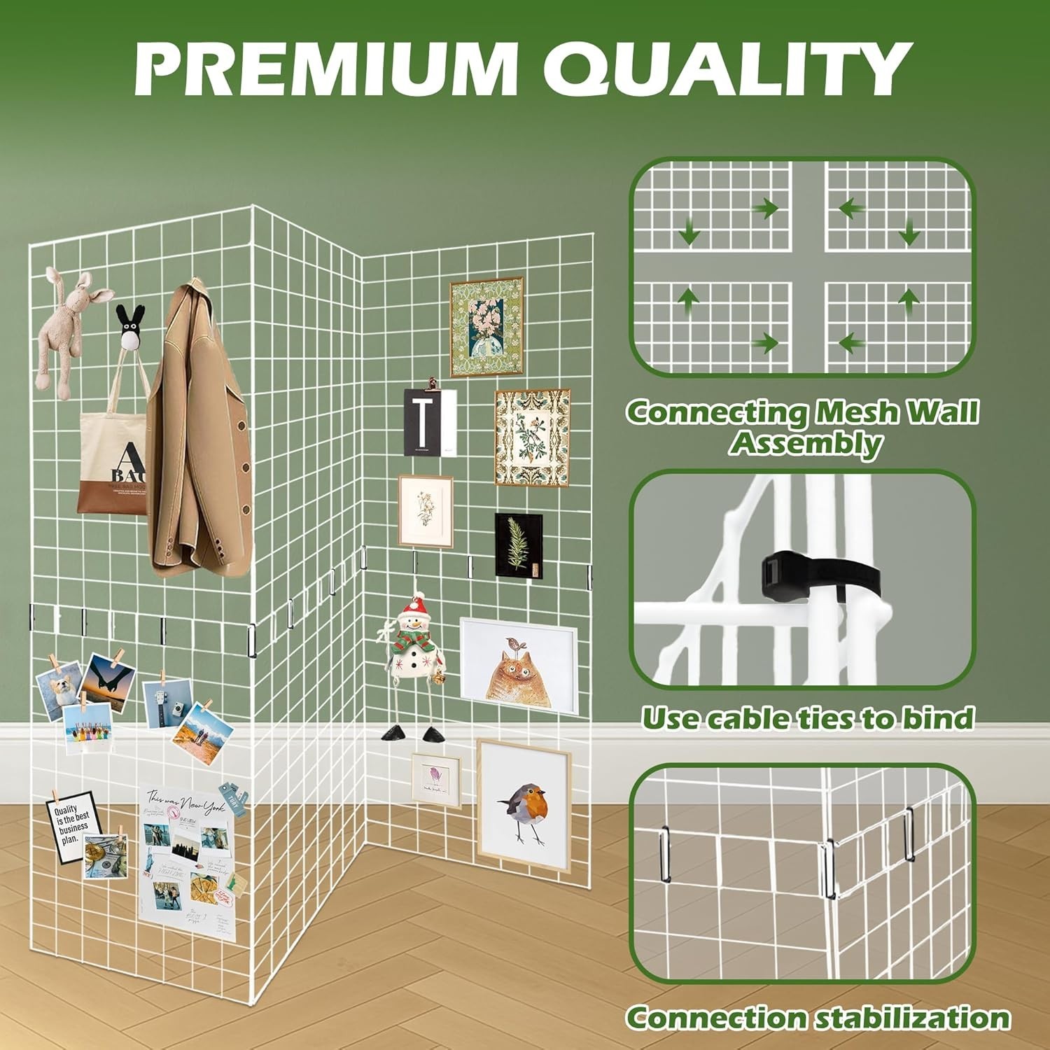 Koretech Metal Commercial Grid Wall Panels 3 Pcs