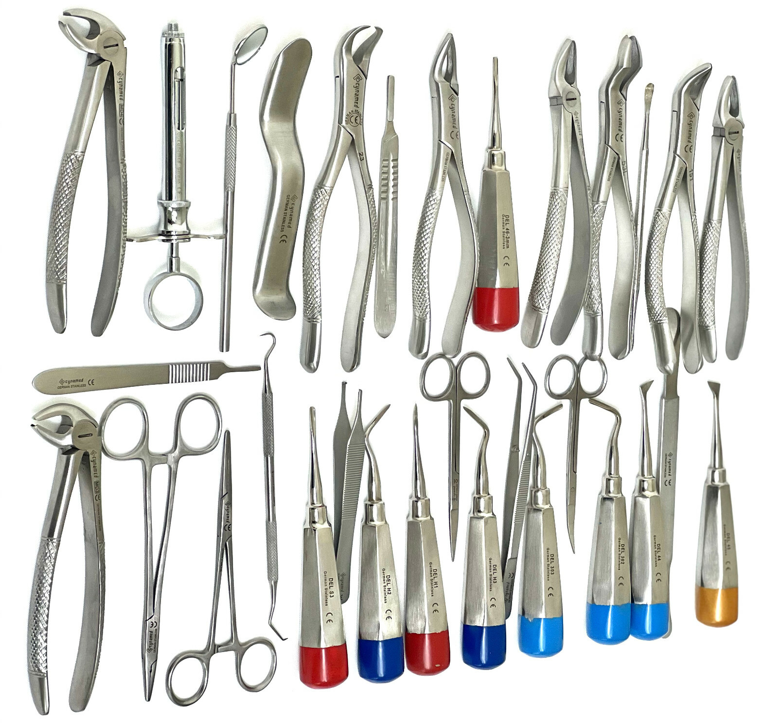 GERMAN 82 PC ORAL DENTAL SURGERY EXTRACTING ELEVATORS FORCEPS INSTRUMENT KIT SET