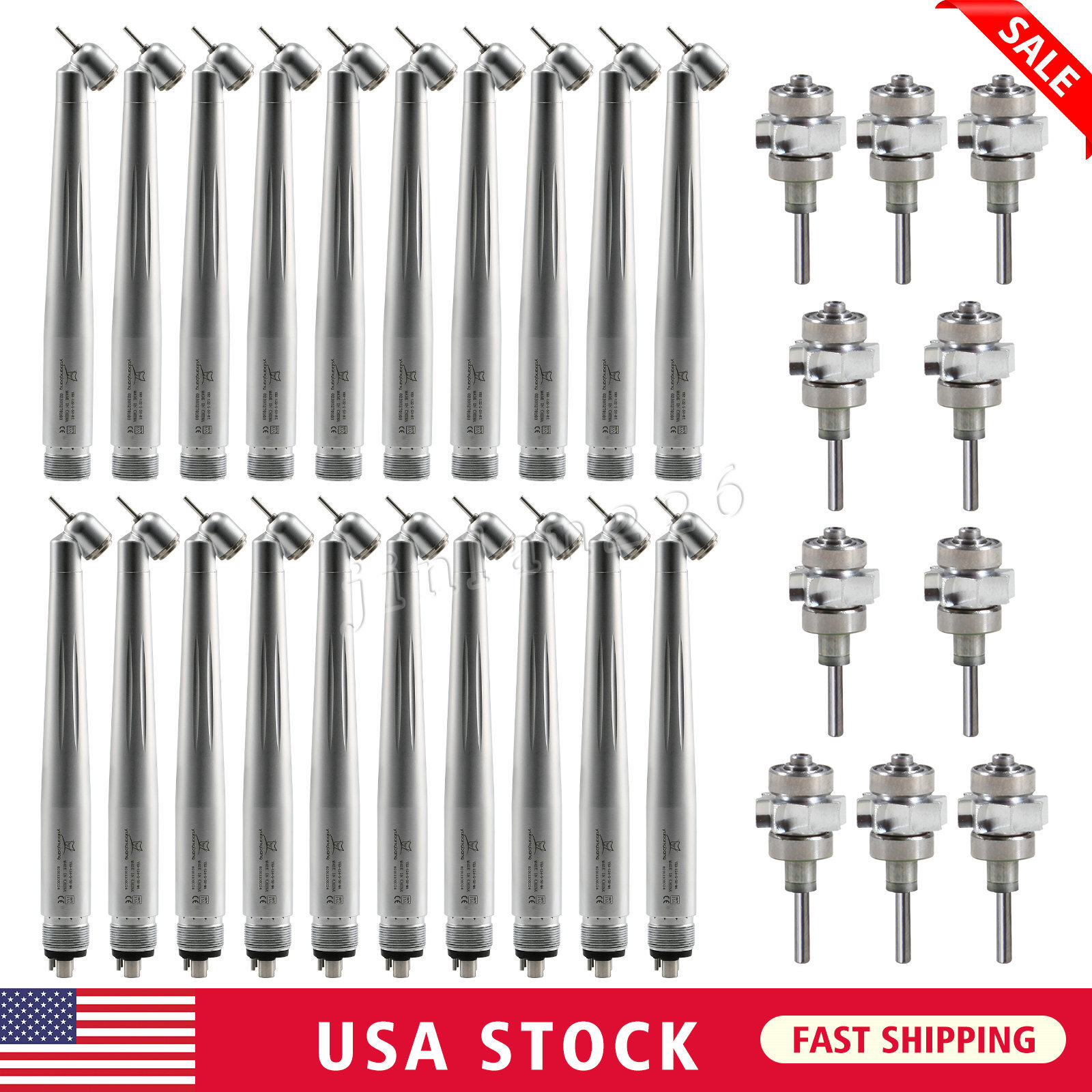 Dental 45 Degree High Speed Handpiece Push Turbine 2/4 Hole