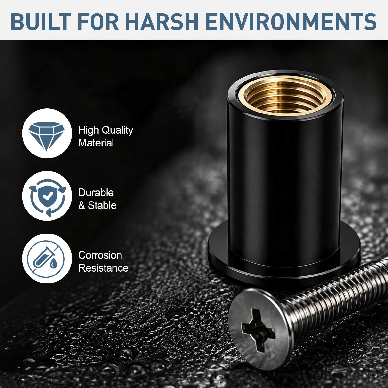 72X M4 M5 M6 Rubber Well Nuts Neoprene Stainless Screw for Kayak Boat Windscreen