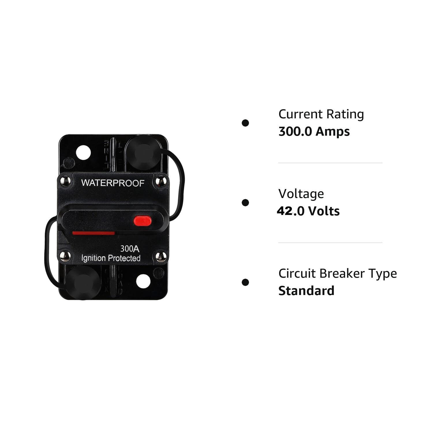 Waterproof Car Circuit Breaker Fuse Reset 30-300 Amp 12V-48V DC Car Boat Auto
