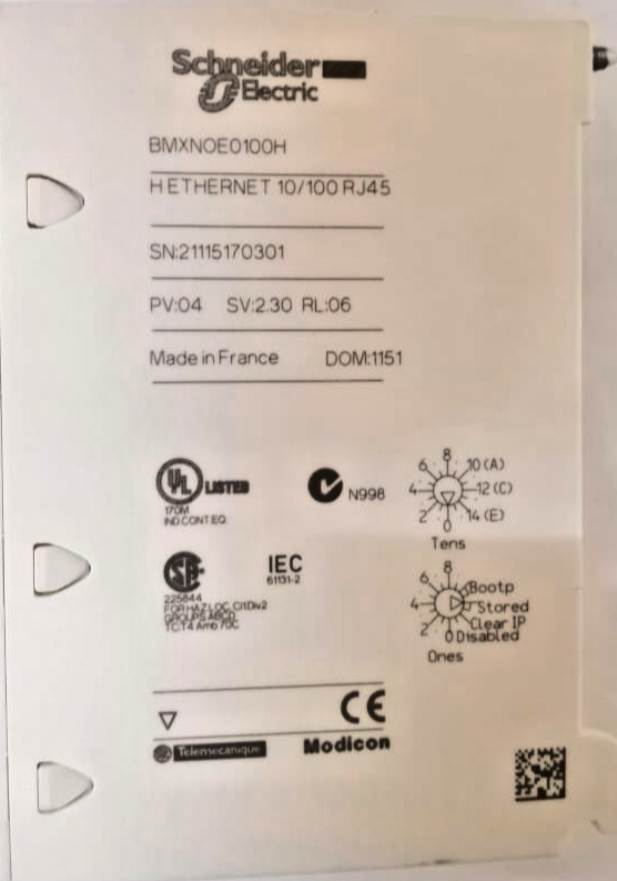 Schneider BMXNOE0100H ETHERNET RJ45 Modicon Network Module – USED