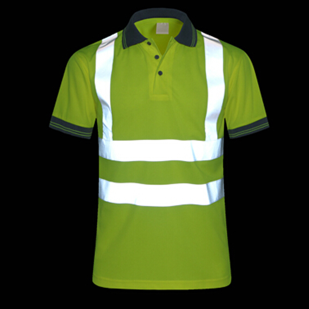 CNSS Mens High Visibility Reflective Fast Drying Night Sport T-shirt Safety Vest