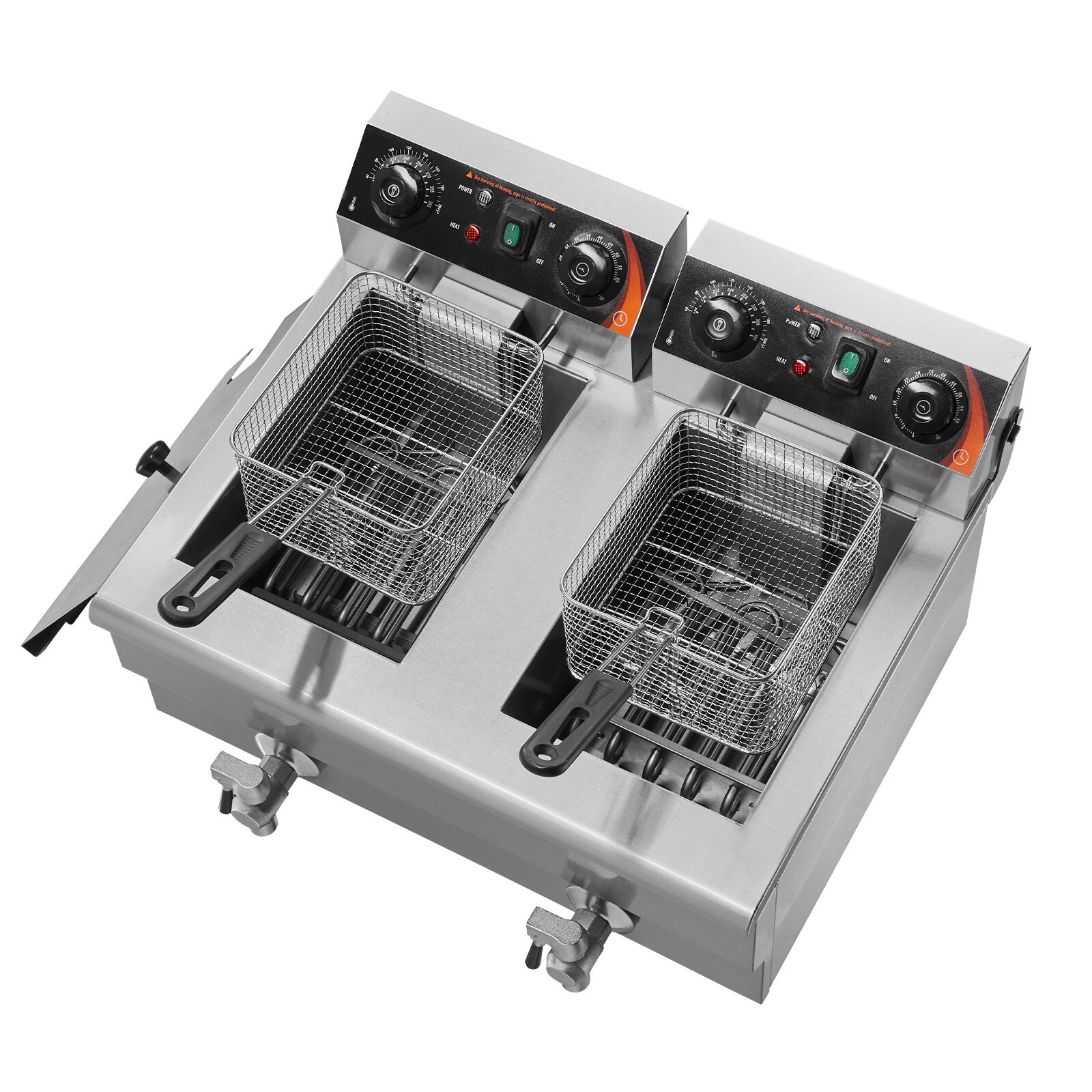 VEVOR 22L Electric Deep Fryer Dual Tank Commercial XL Fry Basket 3000 W