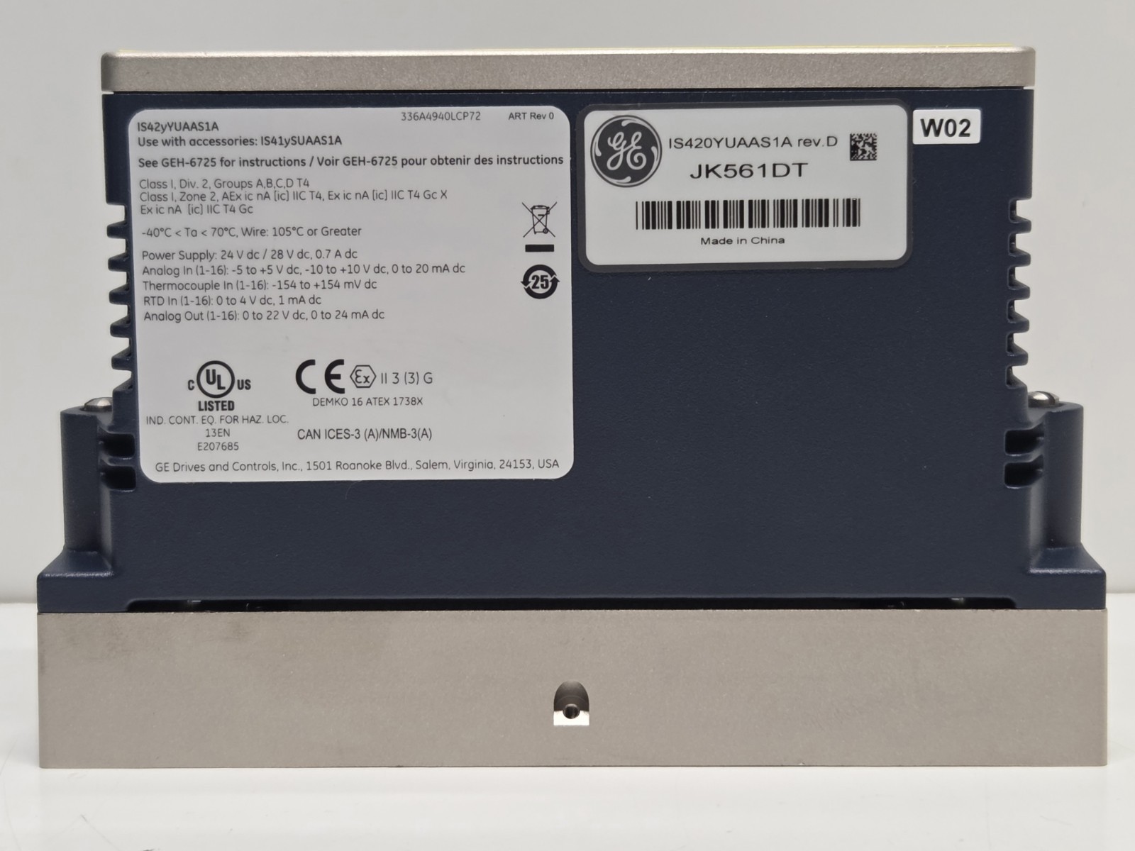 GE IS430SSUAH1A Mark VIeS Universal Analogue Input /Output YUAAS1A