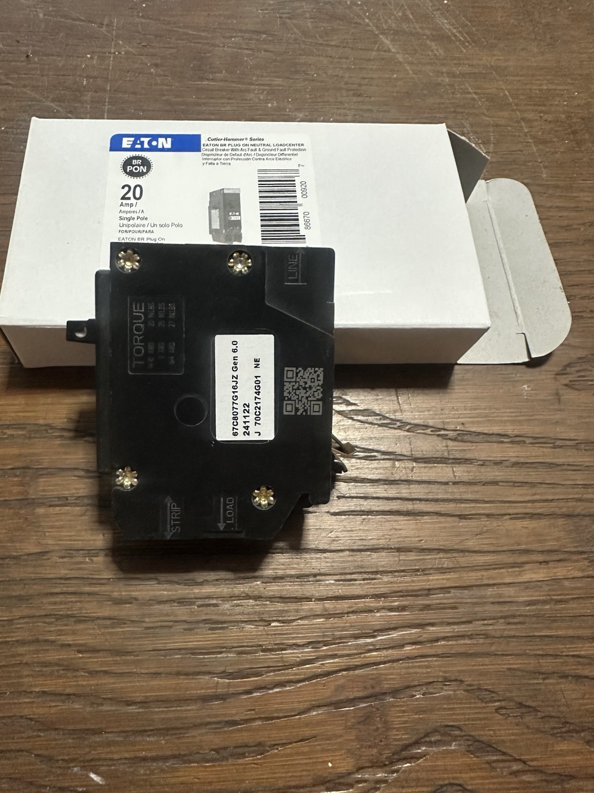 New In Box Eaton BRP120DF – 20 Amp Dual Purpose AFCI GFCI Circuit Breaker 120V
