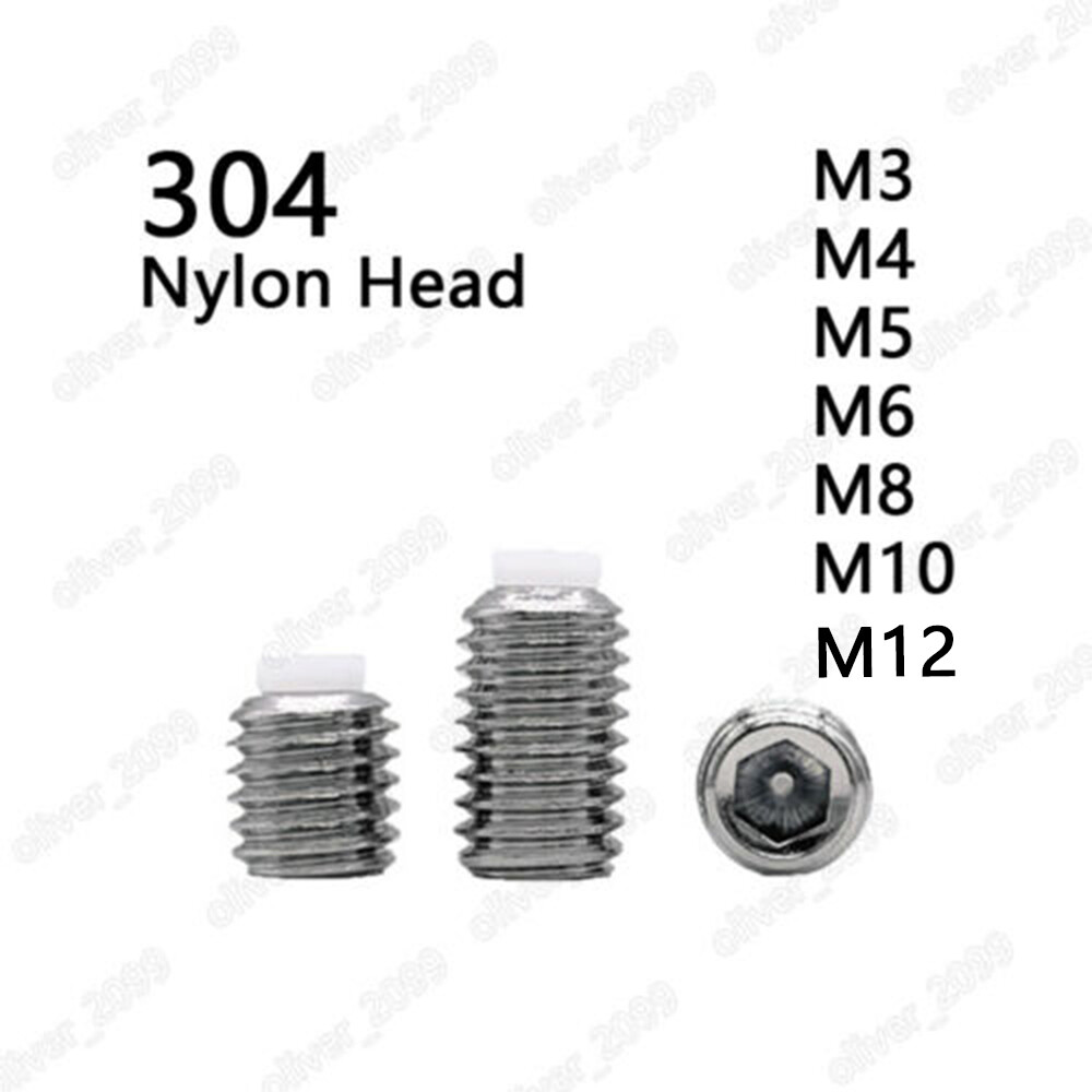 304 Stainless Steel Hexagon Socket Set Screw With Nylon Dog Point M3 M4 M5-M12
