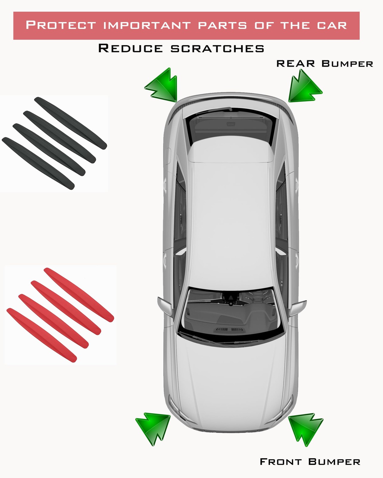 4 Pack Car Bumper Guard, Universal Rubber Protector for SUV – Front/Rear Anti…