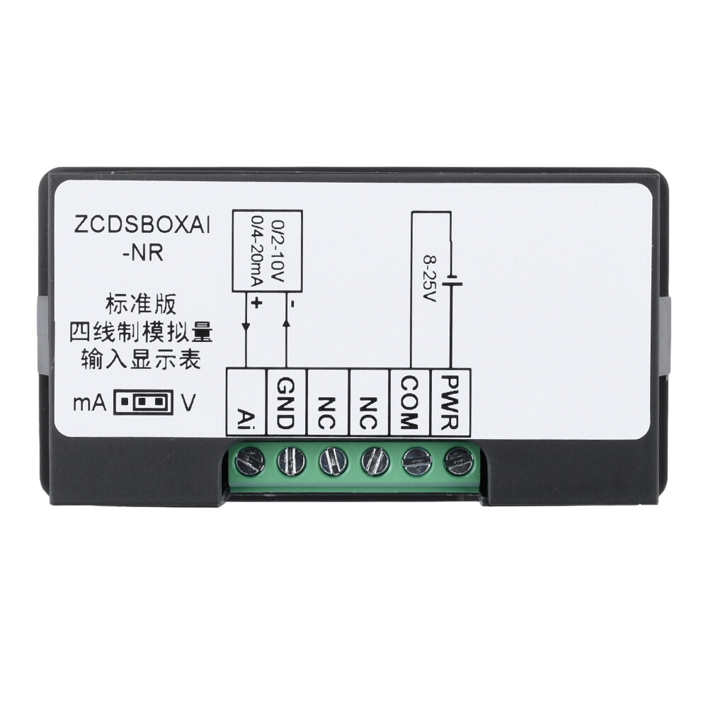 0-10V 0-20mA 2-10V 4-20mA 4-Wire Analog Input (Reception) Display Meter DC 8~25V