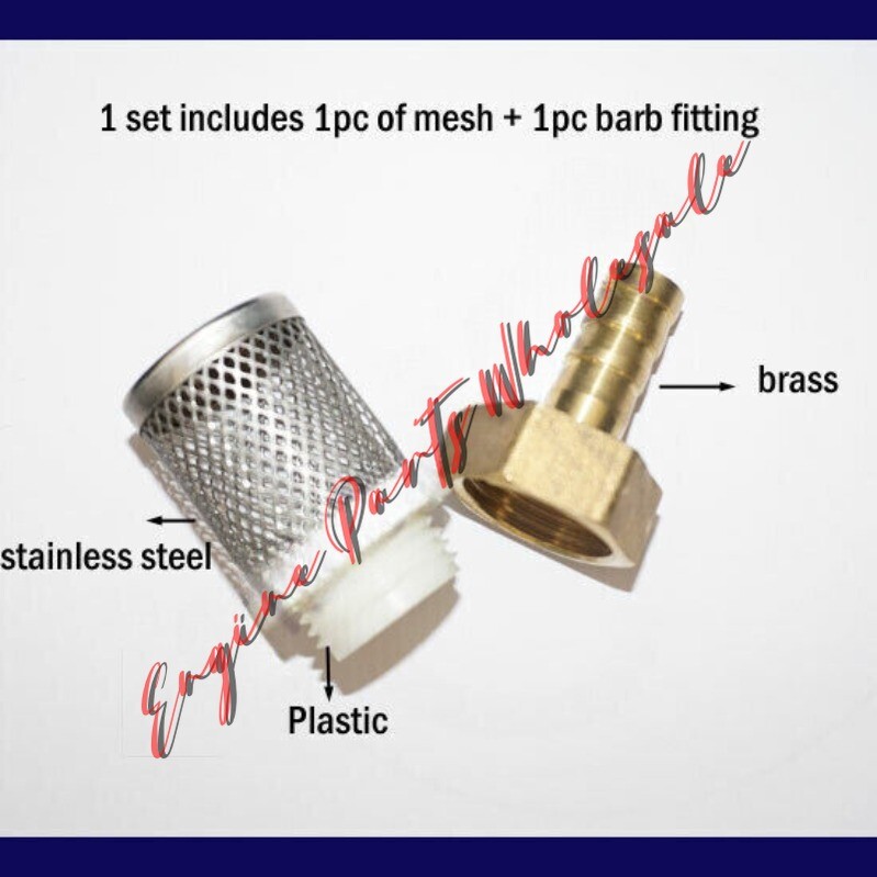 19mm 3/4″ in Brass Hose Barb Stainless Steel Filter Mesh Pump Strainer Connector