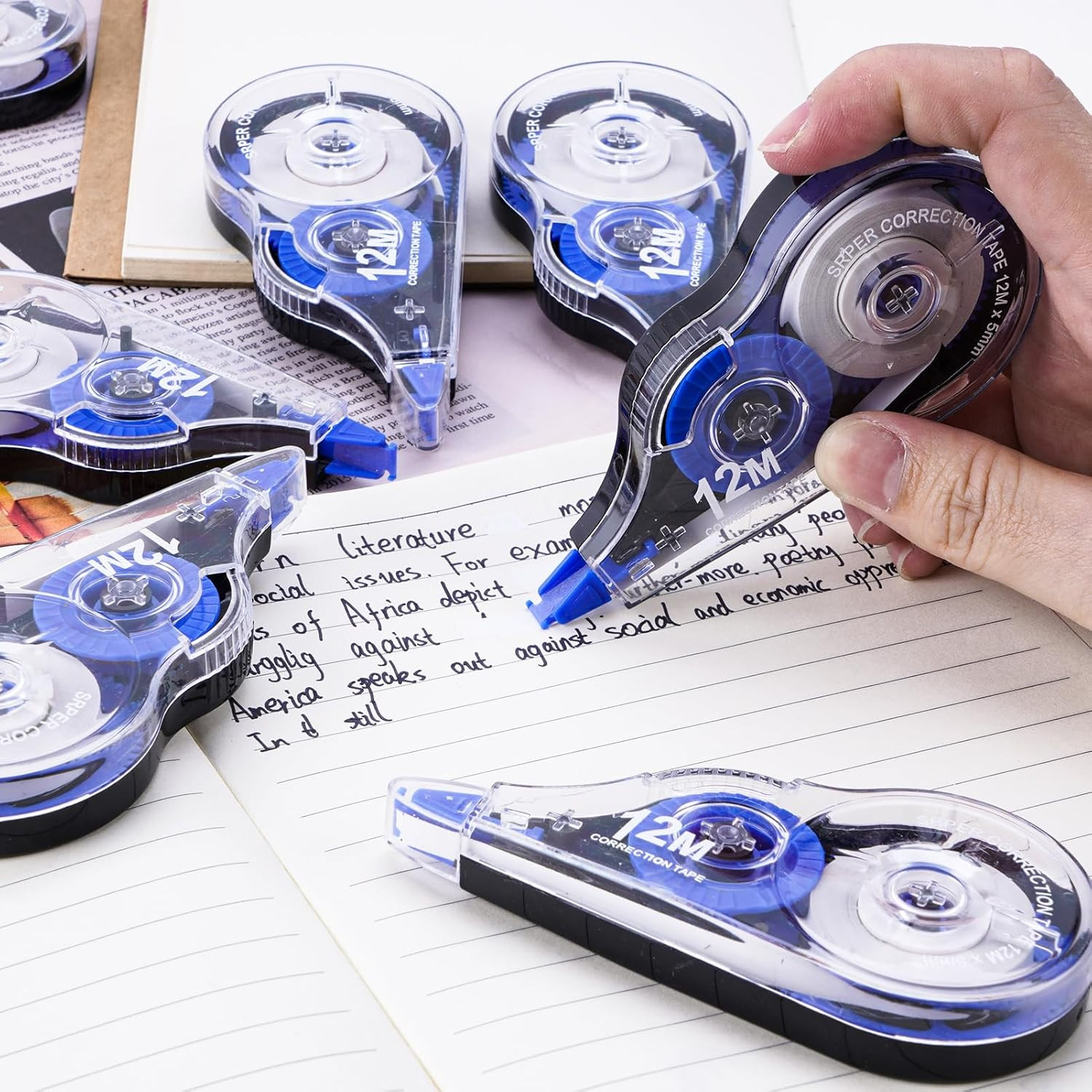 Correction Tape, 10 Pack Correction Tape Easy to Use Applicator for Instant Corr