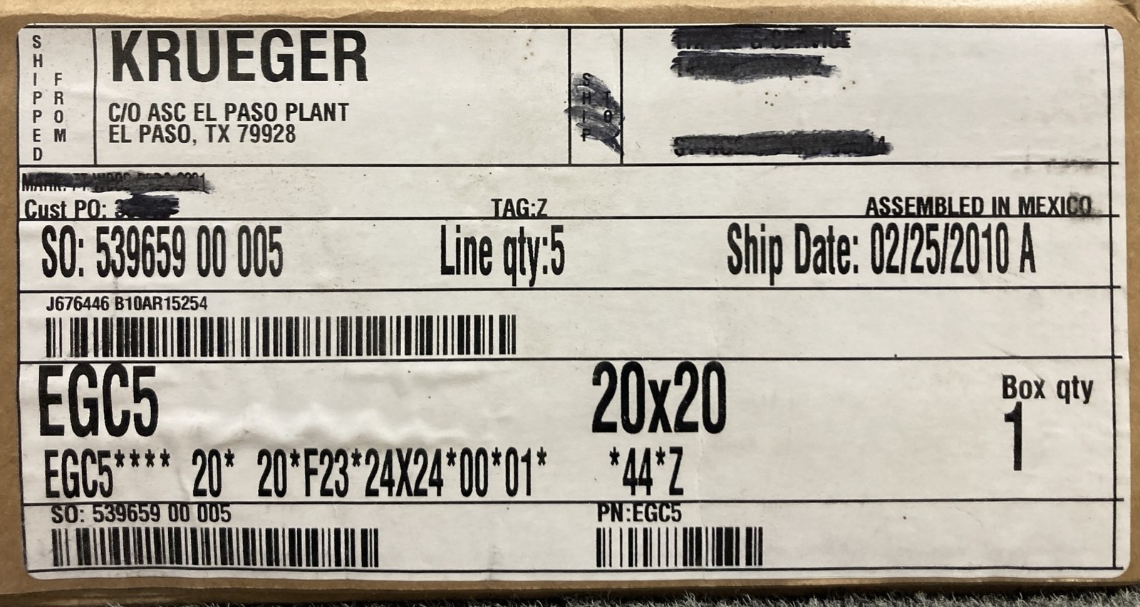 NEW KRUEGER EGC5 ALUMINUM EGG CRATE RETURN GRILLE W/ DAMPER PANEL 24″ X 24″
