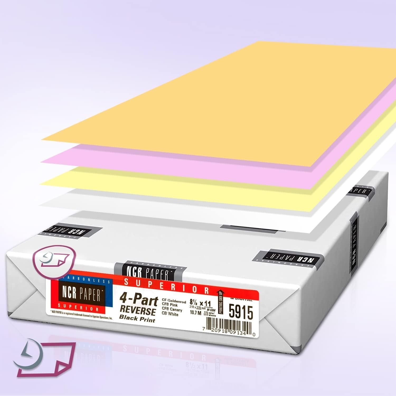 NCR Paper Brand Superior 4 Part Reverse – 8-1/2 x 11″ – 500 Sheets Per Pack