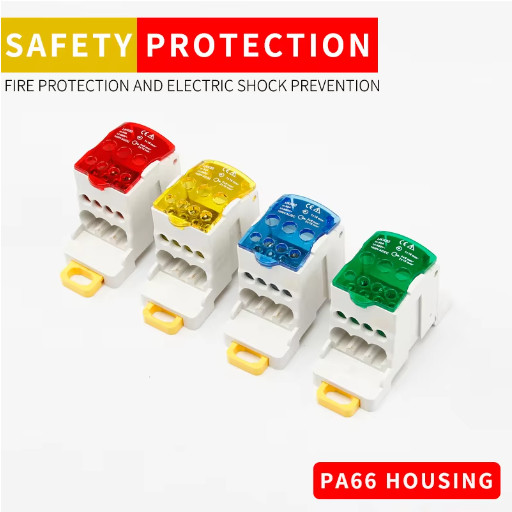 DIN Rail Power Distribution Block 80A 160A 250A 400A Terminal Connector Box