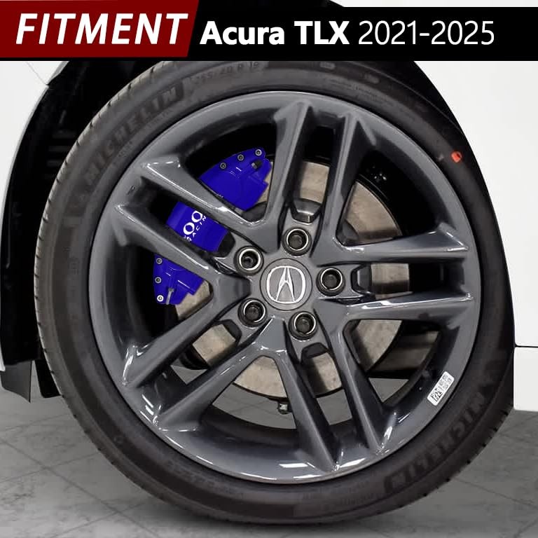 Dark Blue White Logo Brake Caliper Covers Acura TLX 2021-2025 Front Rear