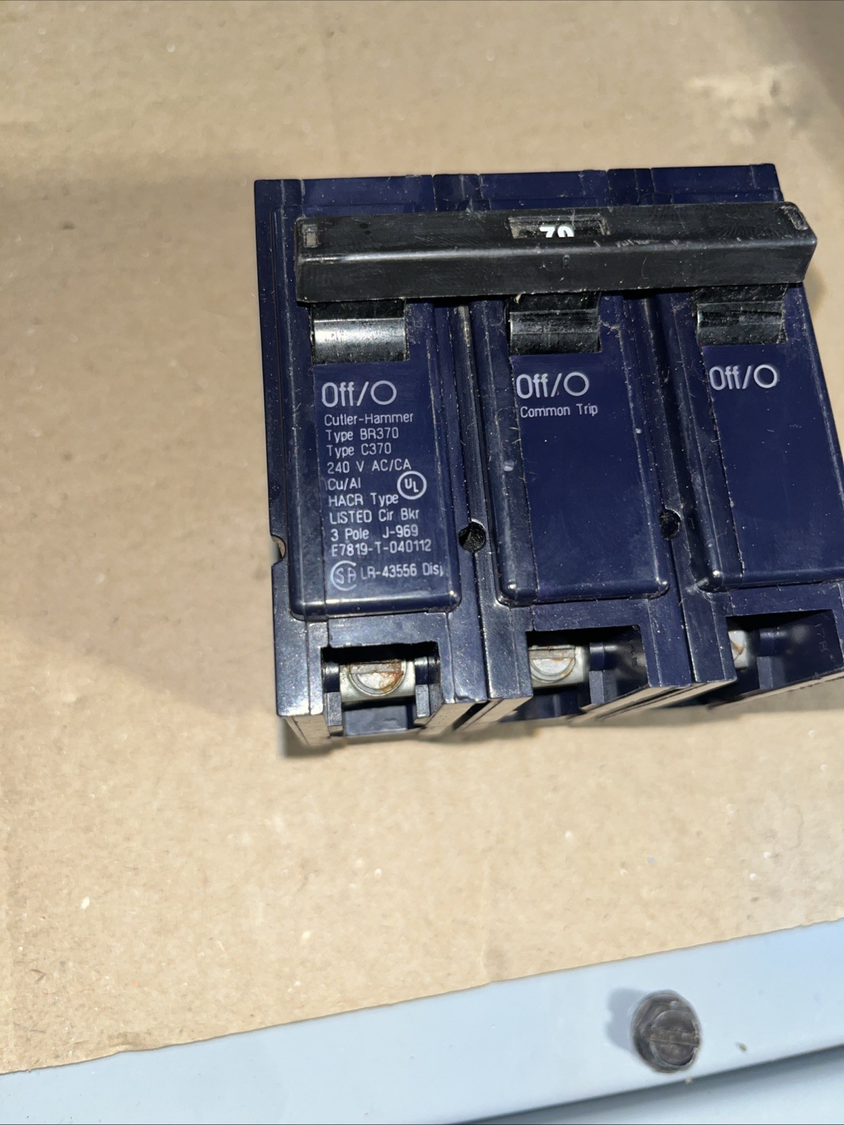 Cutler Hammer 70 Amps 240V 3 Pole Circuit Breaker BR370 / C370