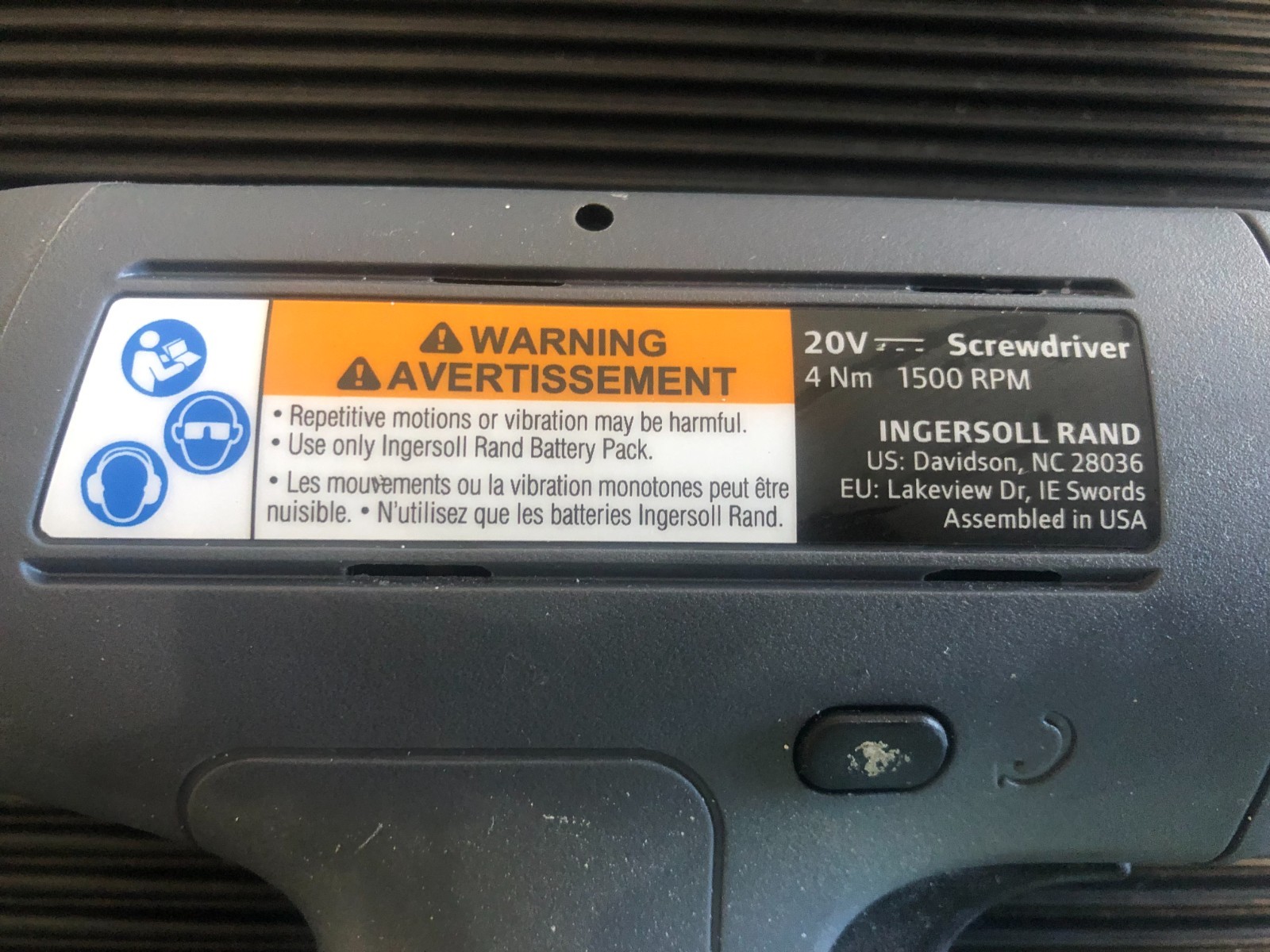 INGERSOLL RAND 28036 (QXX2PT04PQ4) CORDLESS PROGRAMMABLE TORQUE DRIVER