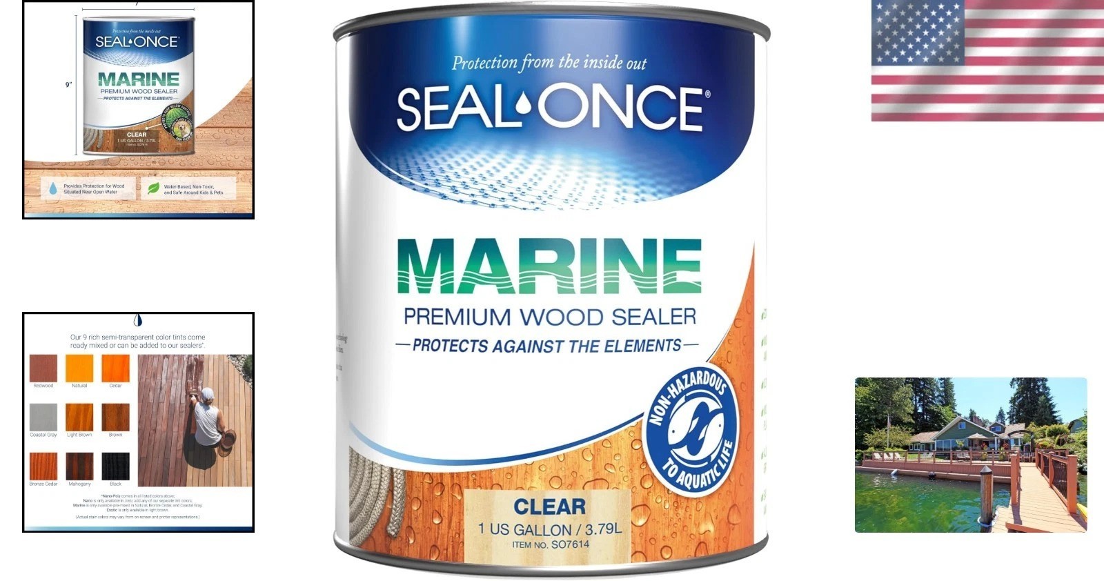 Fast-Drying Marine Wood Stain & Sealer – 1 Gallon for High Moisture Areas