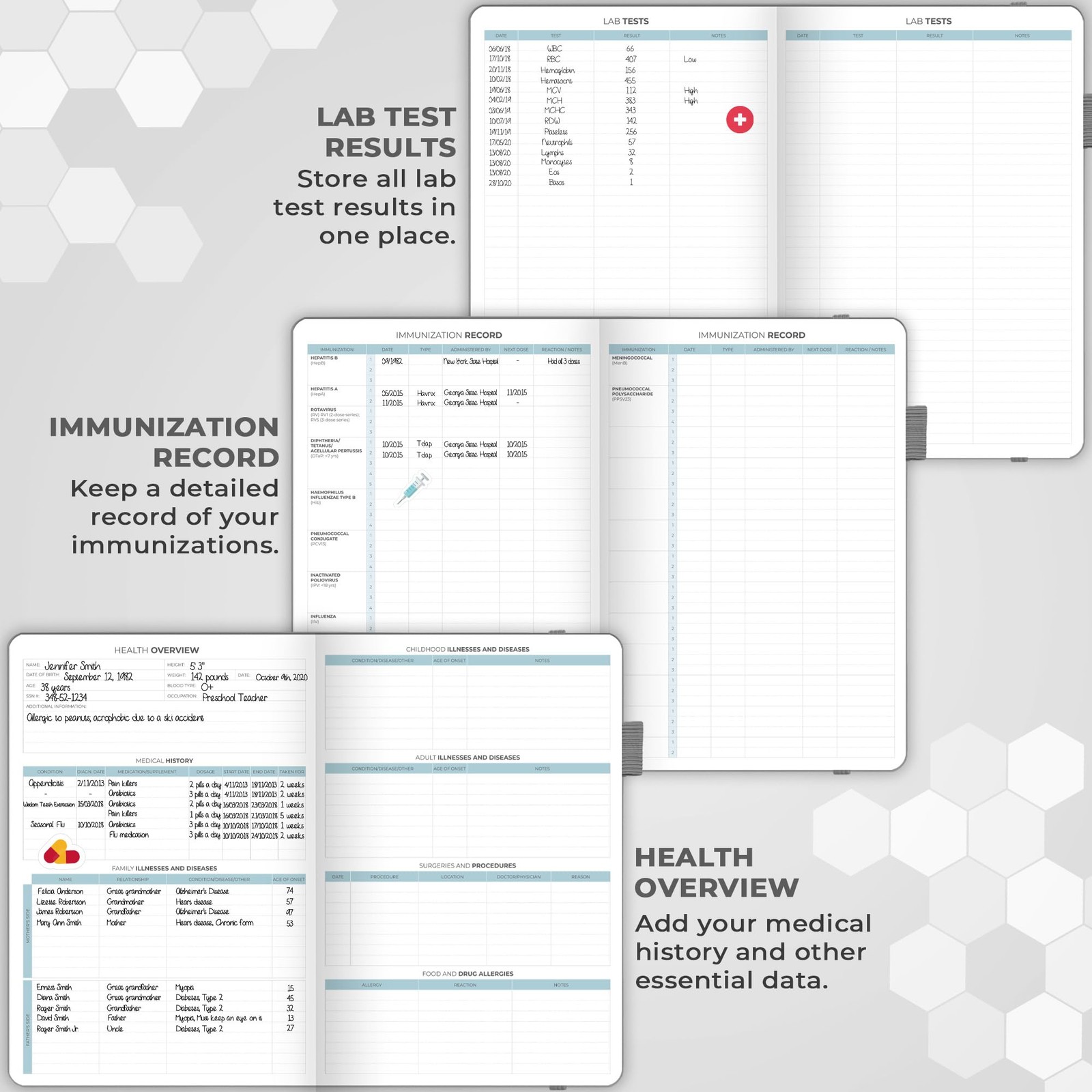 Clever Fox Medical Planner Diary Notebook Wellness Logbook Lasts 3 Months
