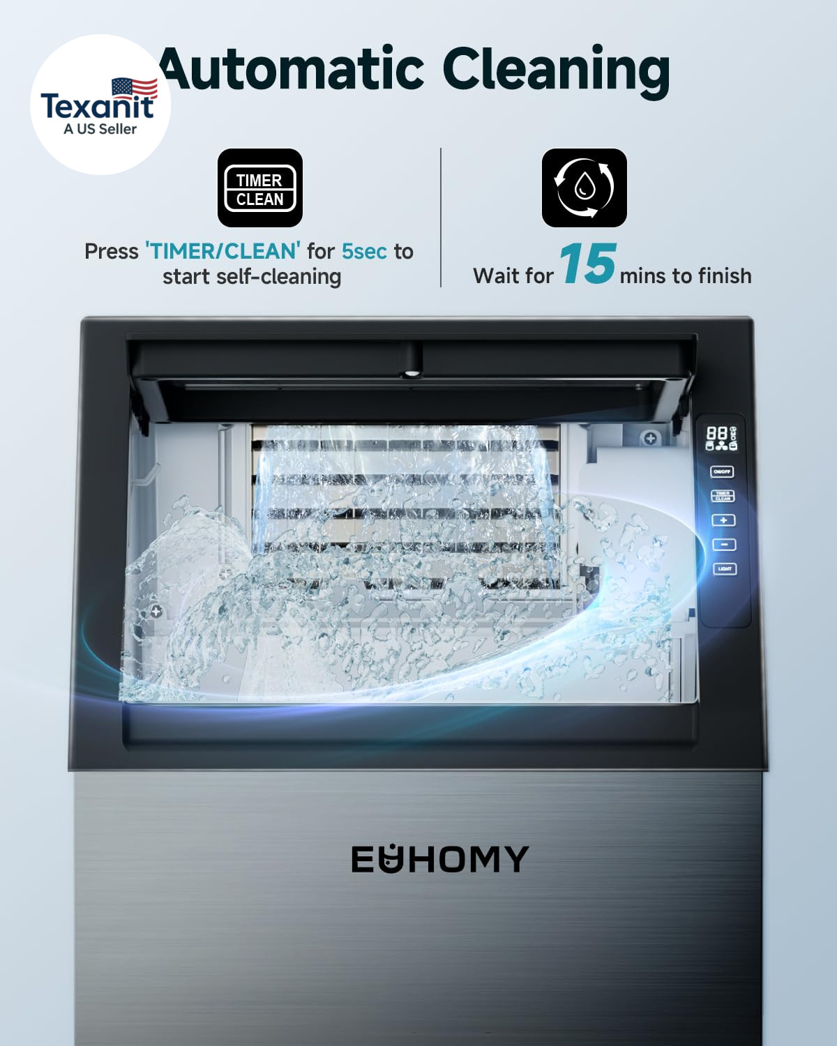 Commercial Ice Maker Machine,120Lbs/24H Stainless Steel under Counter Ice Machin