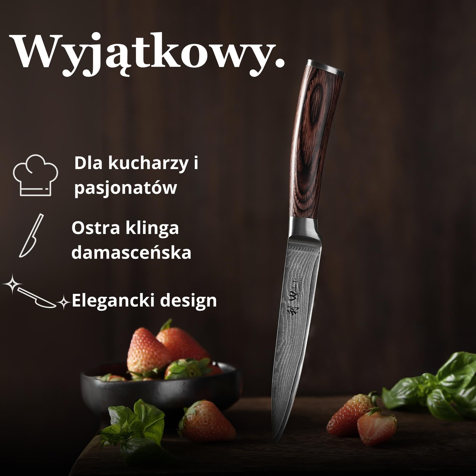 Wakoli Edib Damascus Utility Kitchen For Everyday Use 67-Layer Damascus Steel