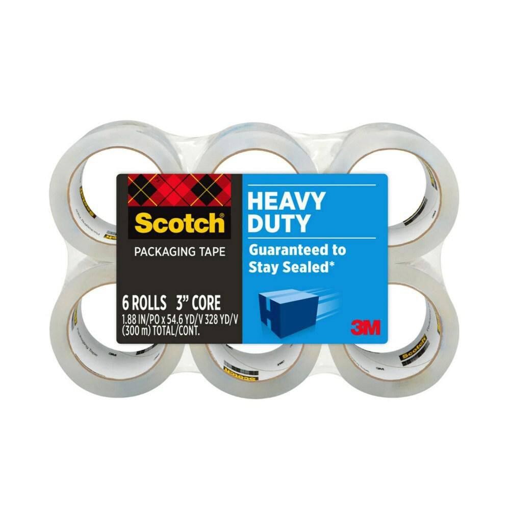 1.88 in. x 54.6 yds. Heavy Duty Shipping Packaging Tape (6 Rolls per Pack)