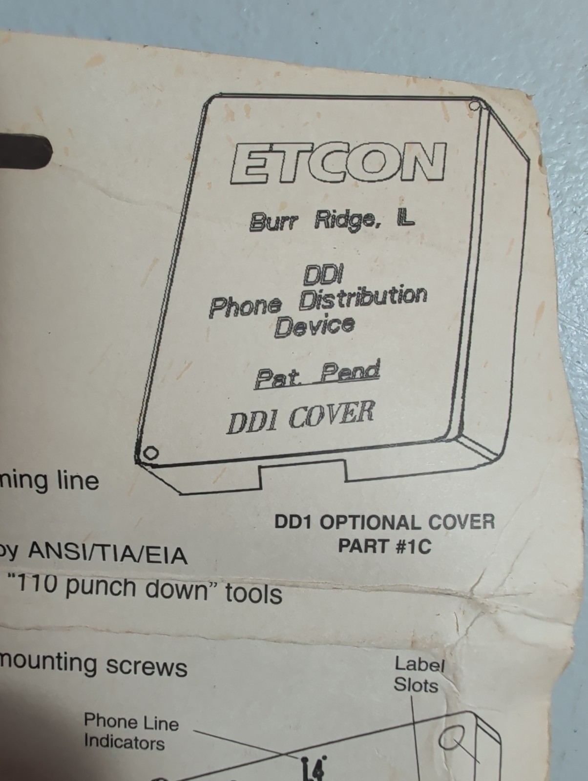 NOS Etcon DD1 Phone Wiring Center 4 Line 48 Location Distribution Device Sealed