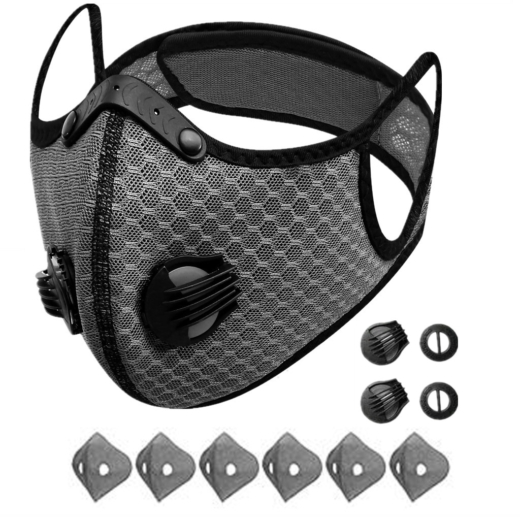 Half Face Cover Respirator Reusable Face Mask Filters Sports Worksite Facepiece