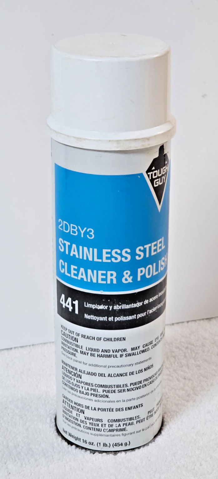 NEW Tough Guy 2DBY3 Stainless Steel Cleaner & Polish 16 oz Aerosol (Made USA)