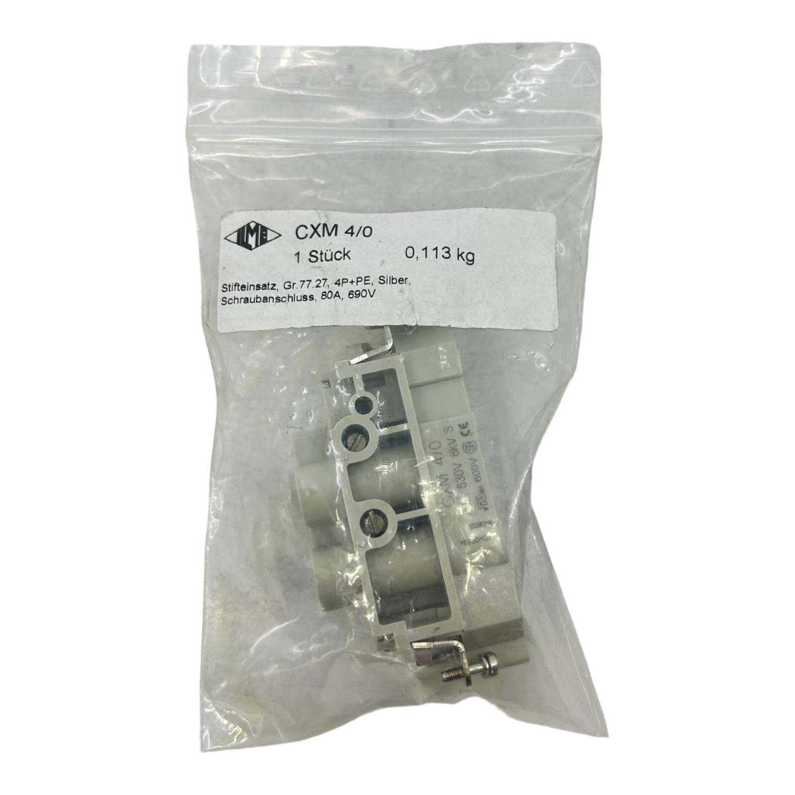 ILME Cxm 4/0 Terminal Connector 80A 8kV 4polig Protection IP20 Without Casing