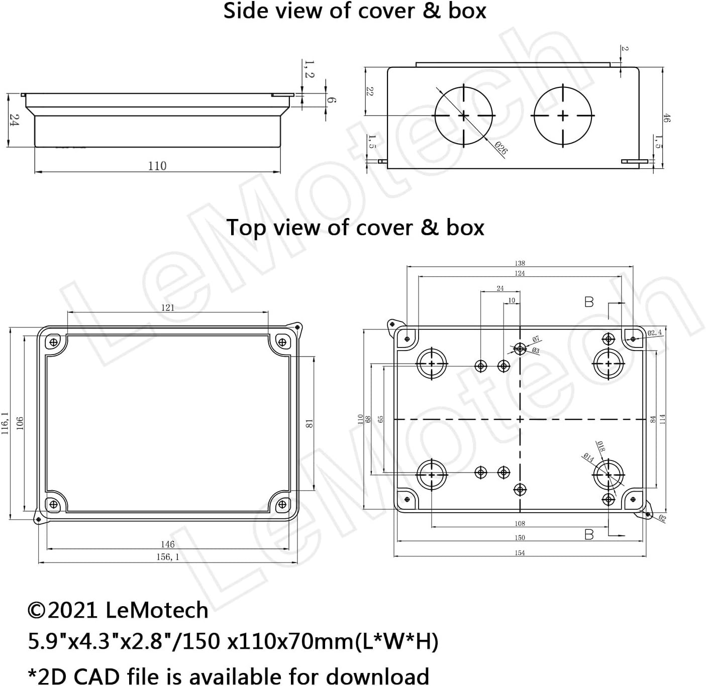 ABS Plastic Dustproof Waterproof Junction Box Universal Electrical Project E…
