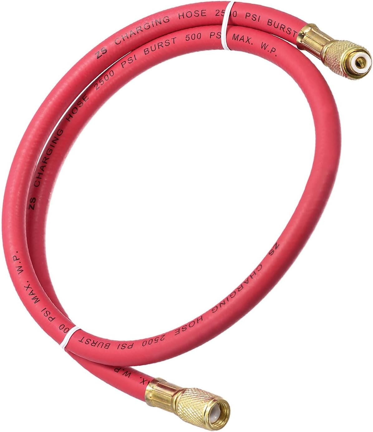 1/4 SAE Flare AC Refrigerant Charging Hoses 2.95Ft Length 500PSI Thread Red