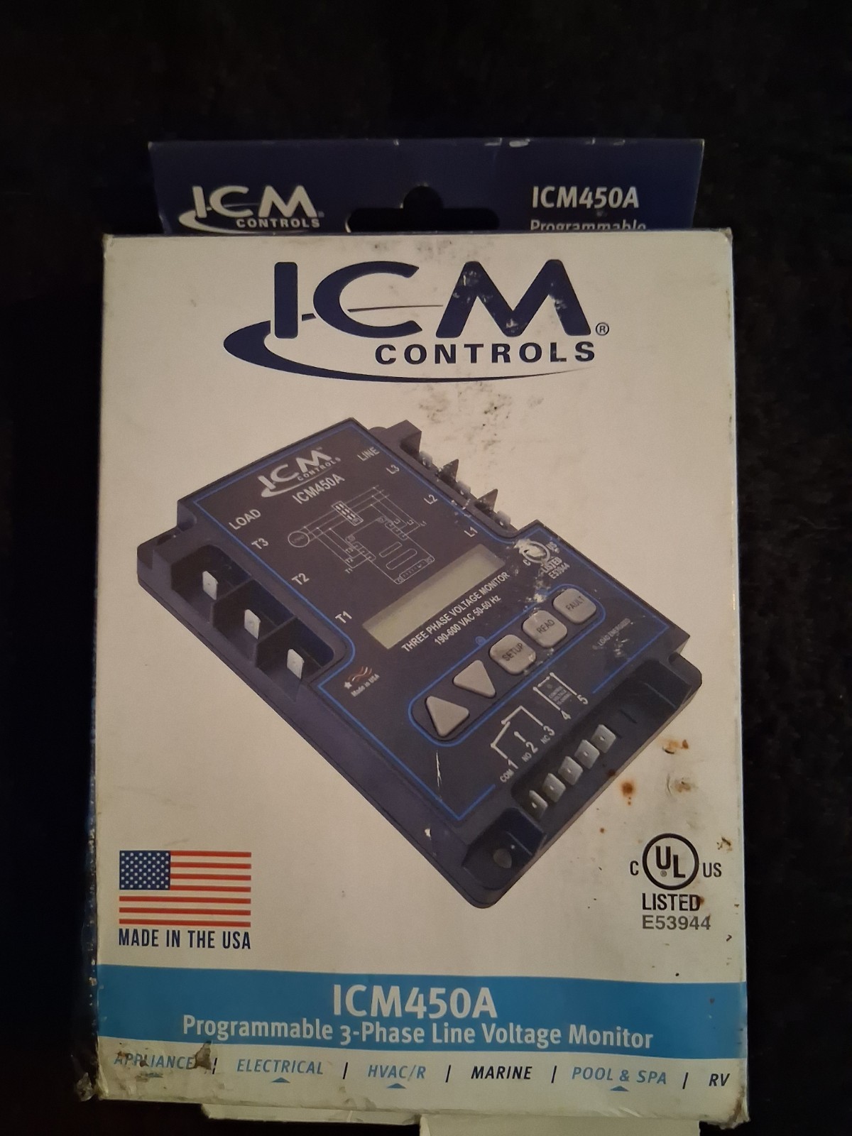 ICM Controls ICM450A Programmable 3-Phase Line Voltage Monitor New