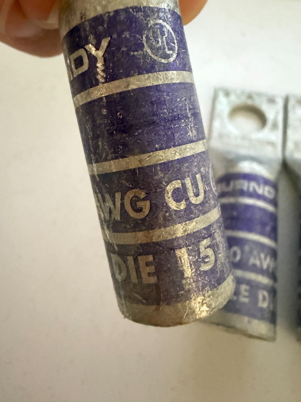 3 Pack Burndy Purple Die 15 N200 4/0 AWG Copper Compression Lugs