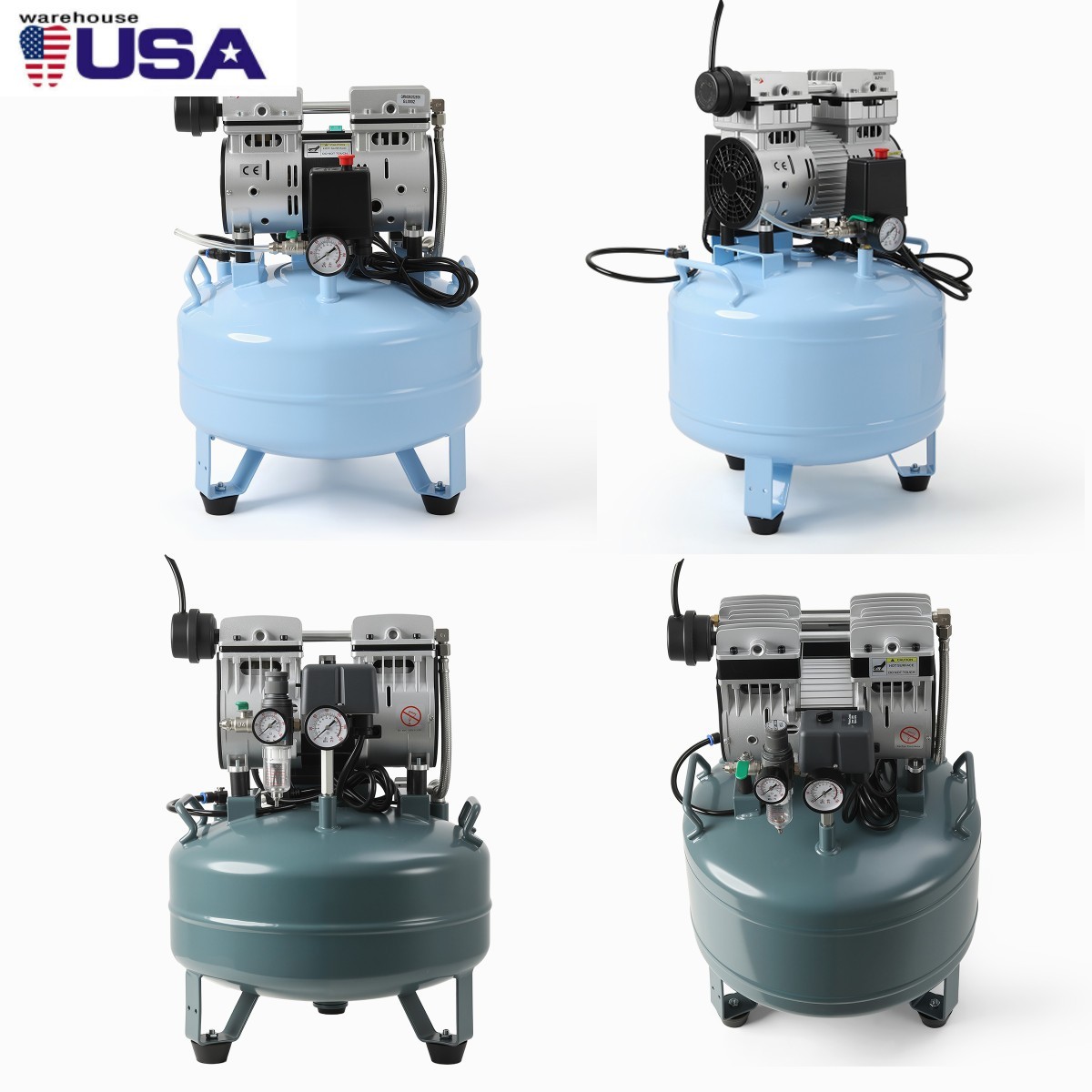 24L/40L Portable Dental Air Compressor Oil Free Silent Air Pump for Dental Use