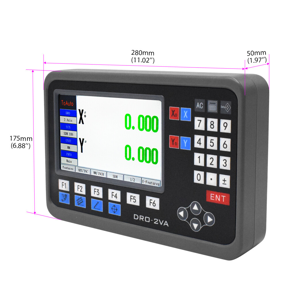 TOAUTO 2 Axis LCD DRO + 2pc Linear Scales Digital Readout full kit for Lathe,US