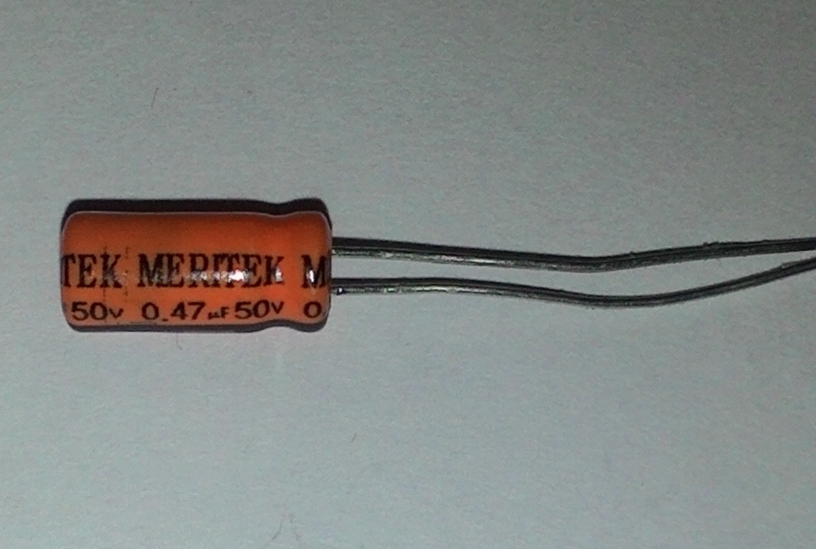 Lot of Meritek .47uF 50V Volt Electrolytic Capacitor Radial Leads USA Seller