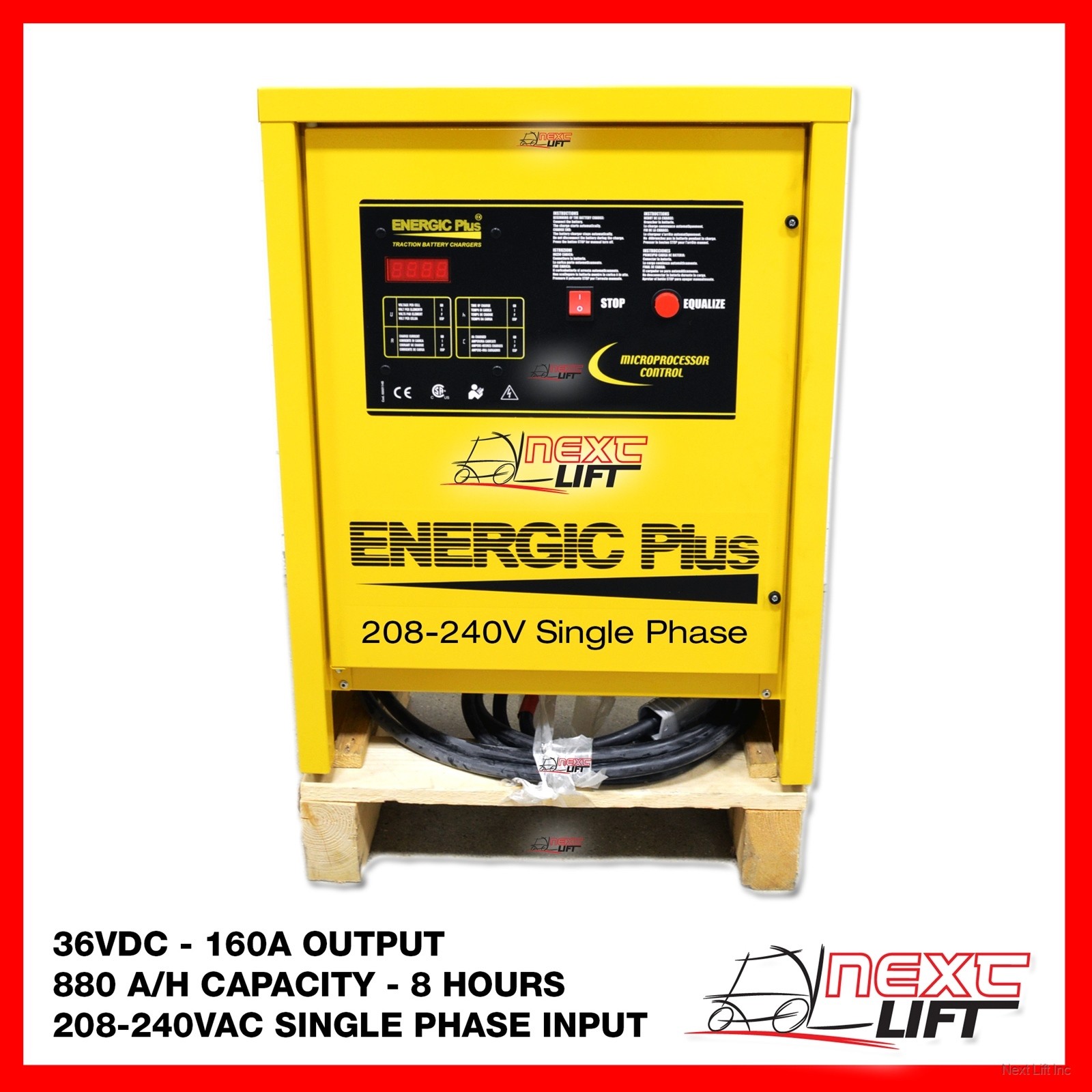 NEW 36 VOLT 140 AMP 240V SINGLE PHASE FORKLIFT CHARGER 36V 208V 220V 1P 770 A/H